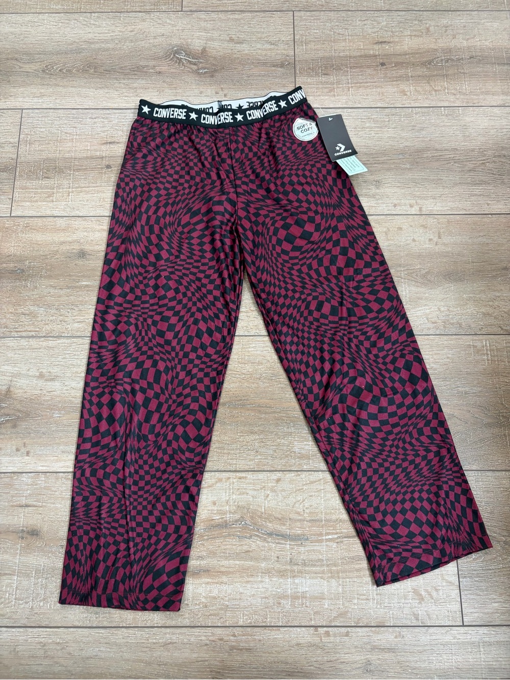 Converse Kids Warped Checkerboard Wide Leg Pants NWT 14